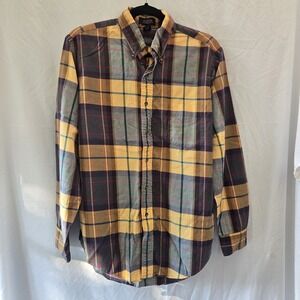 Kenneth Gordon Retford Imported Cotton Made In USA‎ Plaid Button Up Men's Large